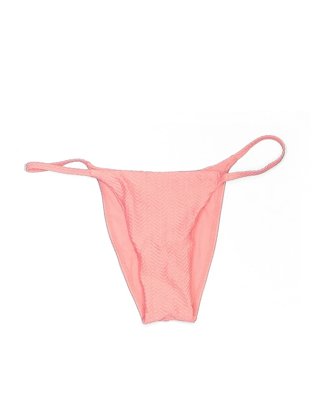 Monday Swimwear | Coral Pink Textured Zigzag Bikini Set | Top S / Bottom M